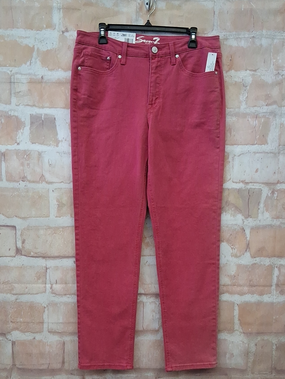 NWT Seven7 High-Rise Rose-Pink Straight Leg Jeans